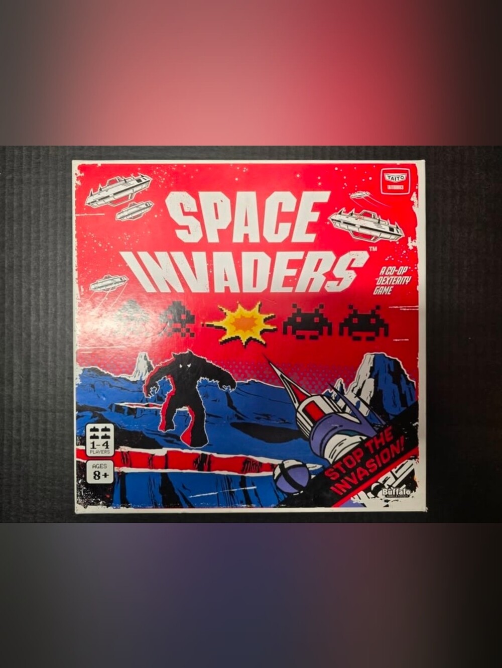 Space Invaders Cooperative Dexterity Board Game Buffalo Games NEW